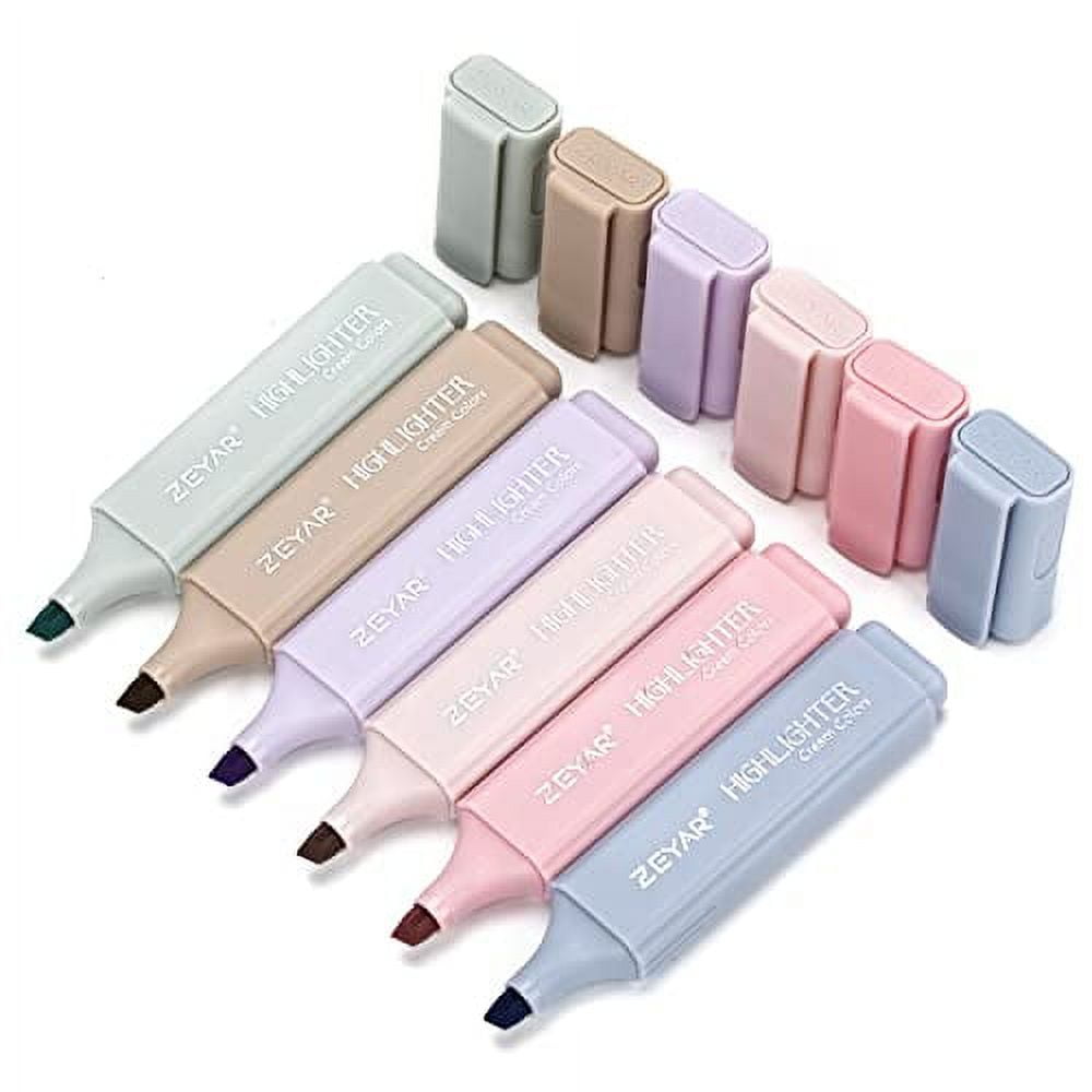 ZEYAR Highlighter Pen, Cream Colors Chisel Tip, Aesthetic Highlighter ...