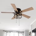 thumbnail image 1 of ZEYU INC 52" Farmhosue Ceiling Fans with Lights Pull Chain, 5 Blade - 52 Inch, 1 of 5
