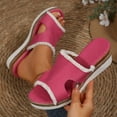 thumbnail image 1 of ZEZKT Women's Flat Slippers Sandals Dressy Summer Open Toe Slip On Leather Slide Sandals Pink 7.5, 1 of 7
