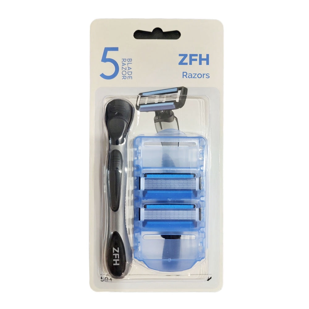 ZFH Razors,1 Razor Handle and 3 Cartridges, 5 Blade Razor Men, Mens Razors for Shaving, Razor Blades for Men, 1 Handle with 3 Razor Blades Refills