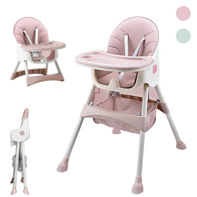 ZFITEI 4 in 1 Baby High Chair Foldable Booster Seat, Portable And Compact Adjustable High Baby Chair For Babies And Toddlers ,Pink ZFITEI 4 in 1 Baby High Chair Foldable Booster Seat, Portable And Compact Adjustable High Baby Chair For Babies And Toddlers ,Pink