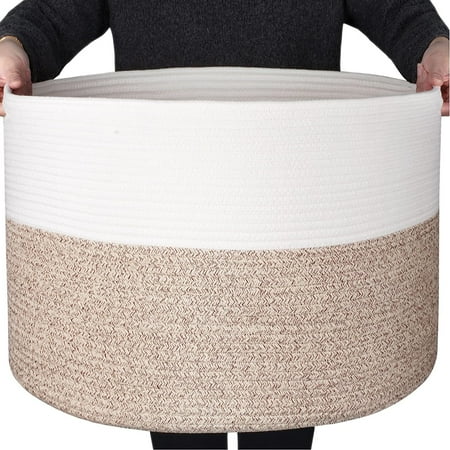ZFITEI Woven Rope Cotton Storage Baskets, Handles