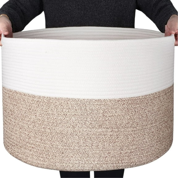 ZFITEI Woven Rope Cotton Storage Baskets, Handles