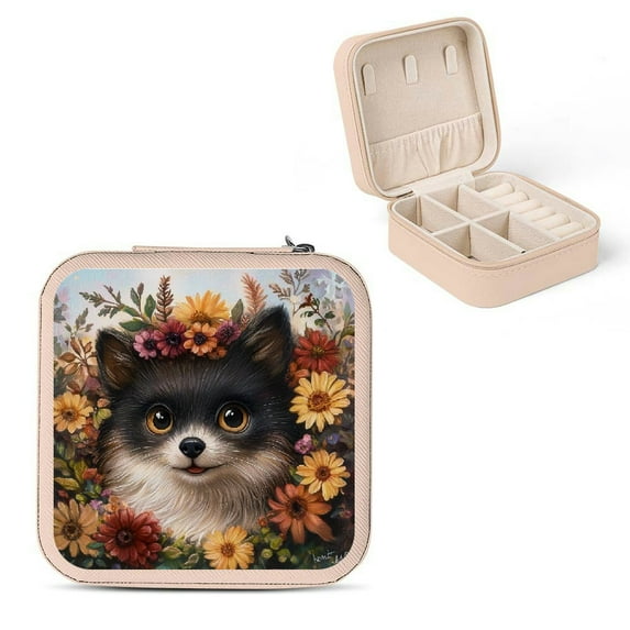ZFLMY Animal Flowers Anna Flexible Jewelry Box for Necklaces Rings Pink