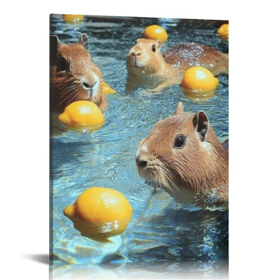 ZFLMY Animals Water Lemons Canvas Prints Wall Art Home Decor 16x20in