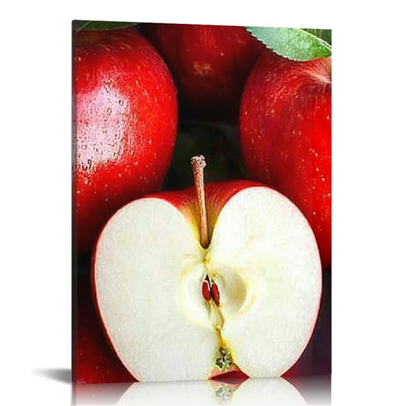 ZFLMY Apples Canvas Prints Wall Art for Bathroom Home Decor Living Room Bedroom Office, Ready to Hang 12x16in