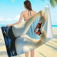 thumbnail image 1 of ZFLMY Bath Towel - Swans Water Love Print, Ultra-Soft Microfiber for Bathroom, Beach, Yoga, Camping, Hiking, Oversize 55.1x27.6 Inches 55.1x27.6in, 1 of 7