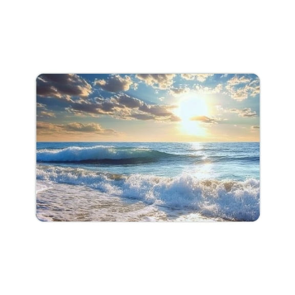 ZFLMY Beach Waves Sun Diatom Mud Mats Non-Slip Quick Drying Home 24x16in