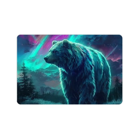 ZFLMY Bear Snow Aurora Fast Absorption Home Diatom Mud Mats Non-Slip 24x16in