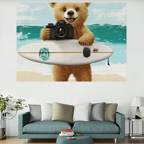 ZFLMY Bear Wall Art Tapestry 100% Polyester Home Decor for Bedroom Living Room Dorm Decorative Wall Hanging Decoration 60x40in