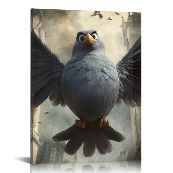 ZFLMY Bird Wings Building Art Modern Canvas Prints Home Decor 16x20in
