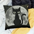 thumbnail image 1 of ZFLMY Black cat in beautiful night with full moon throwing pillowcase cushion cover sofa decoration square 24x24in, 1 of 5