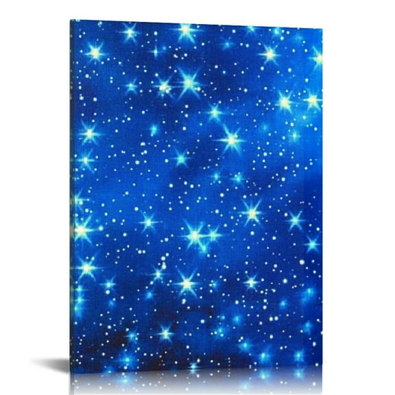 ZFLMY Blue Background Stars Hologram Canvas Prints Wall Art 12x16in