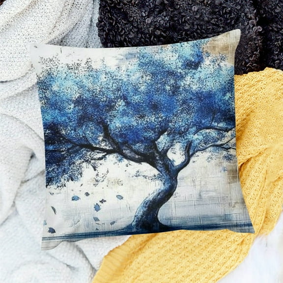 ZFLMY Blue Tree Throw Pillow Cover Cushion Case for Couch Decor 20x20in