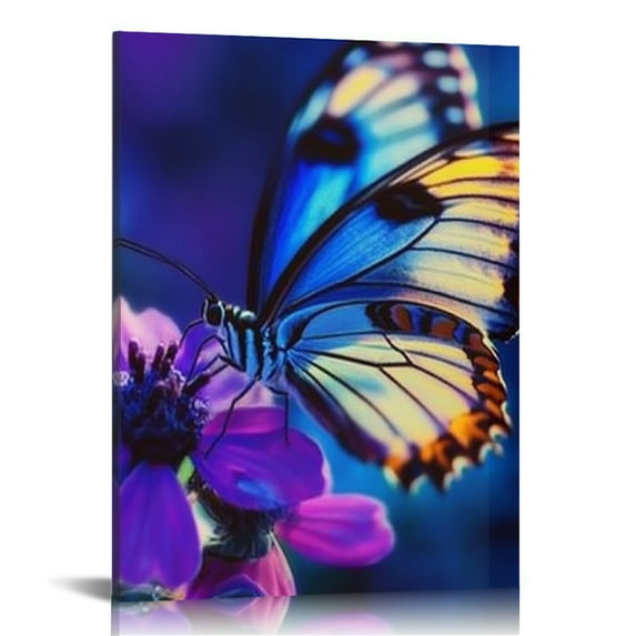 ZFLMY Butterfly Flower Colors Canvas Wall Art Modern Prints for Home Decor Living Room Bathroom Bedroom Office 16x20in