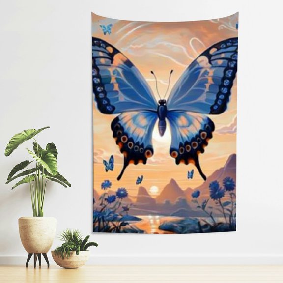 ZFLMY Butterfly Sunset Sky Tapestry Wall Hanging for Bedroom Living Room 40*60in