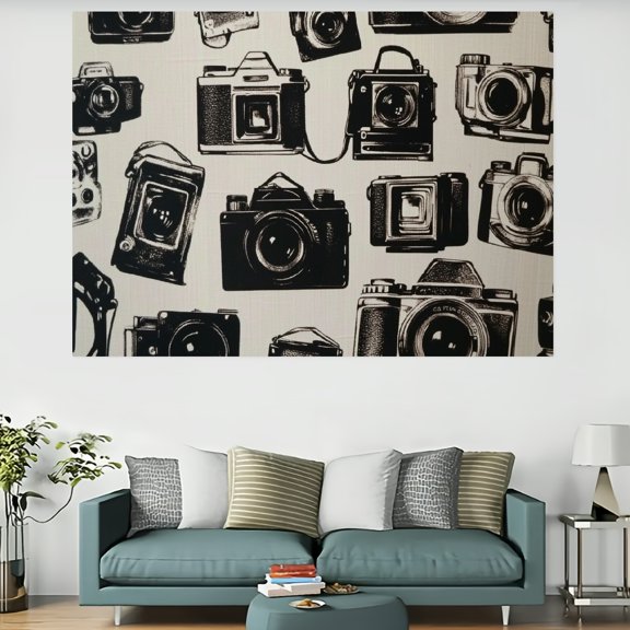 ZFLMY Cameras Photography Tapestry Home Decor 100% Polyester Wall Hanging for Decorative Bedroom Living Room Decoration 60x40in