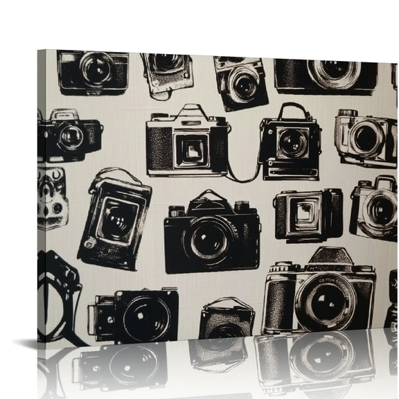 ZFLMY Cameras Photography Wall Decor Canvas Art Modern Prints for Home Bedroom Kitchen Bathroom Ready To Hang Room Decor 20x16in