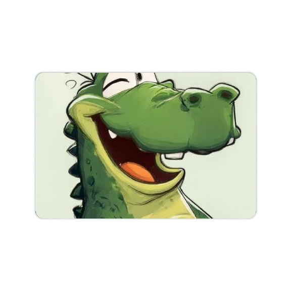 ZFLMY Cartoon Alligator Happy Diatom Mud Mats Non-Slip Home Rug 24x16in