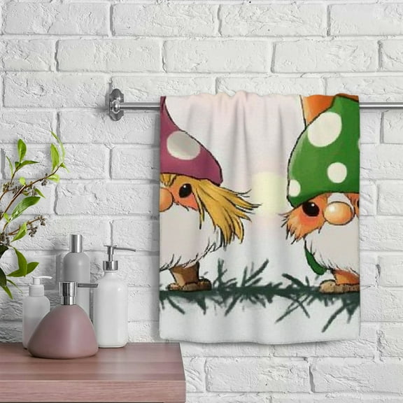 ZFLMY Cartoon Characters Mushroom Digital Art Absorbent Hand Towels 100% Polyester Funny Kitchen Towels for Kitchens Bathrooms Showers 29.5x13.8 inches 29.5x13.8in