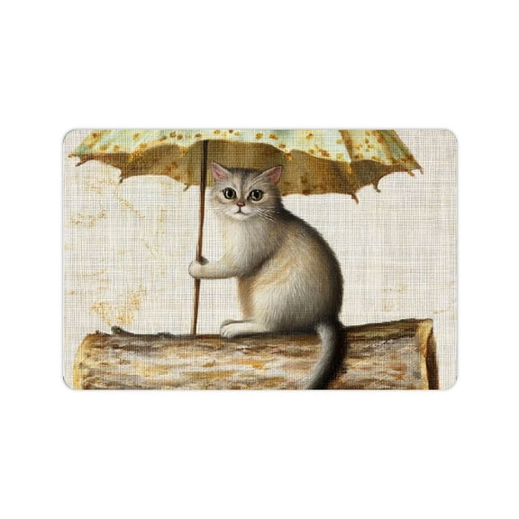ZFLMY Cat Log Umbrella Diatom Mud Bath Mat Fast Absorption Home Environmentally Friendly Easy to Clean 24x16in