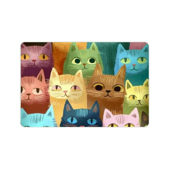 ZFLMY Cats Furry Art Diatom Mud Mats Non-Slip Home Rug 24x16 24x16in