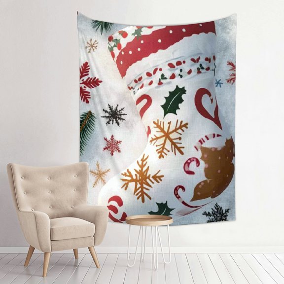 ZFLMY Christmas Stocking Wall Art Tapestry 100% Polyester Decorative 30*40in
