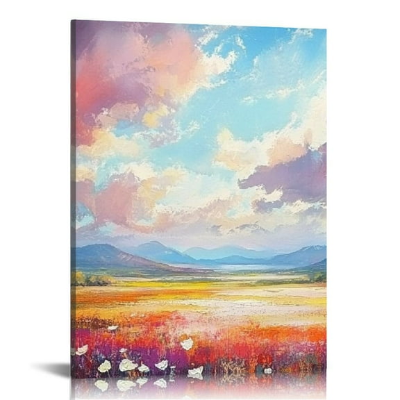 ZFLMY Clouds Ready to Hang Wall Art Home Decor Living Room Bathroom Bedroom Office Decoration Gift Ideas 12x16in