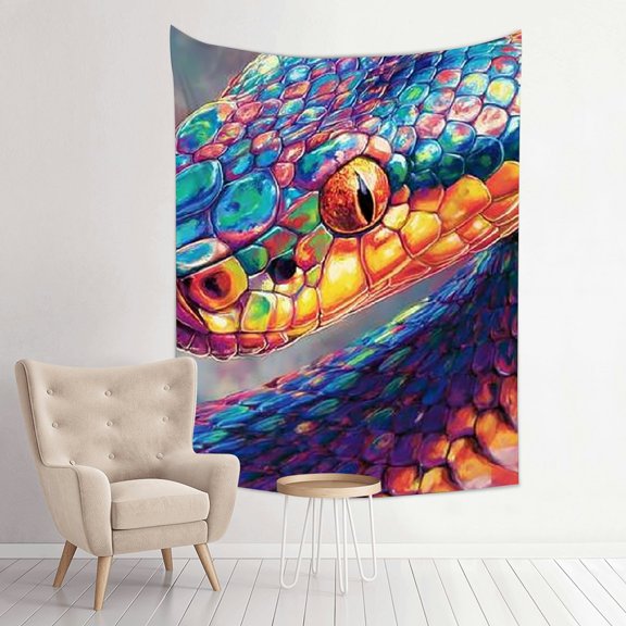 ZFLMY Colorful Psychedelic Snake Wall Tapestry Art for Home Decor 30*40in