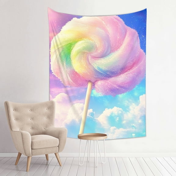 ZFLMY Cotton Candy Lollipop Clouds Wall Art Tapestry 100% Polyester 30*40in