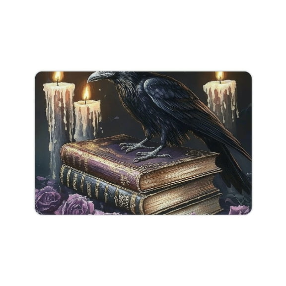 ZFLMY Crow Book Candles Diatom Mud Mats Non-Slip Home Rug 24x16in