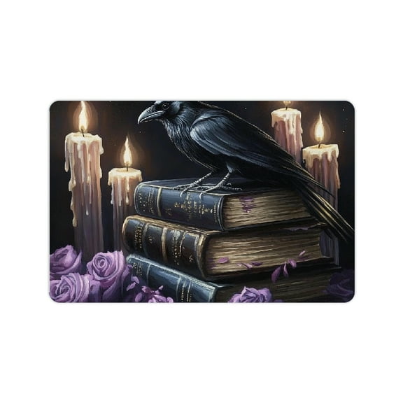 ZFLMY Crow Books Candles Diatom Mud Mats Non-Slip Home Fast Absorption 24x16in