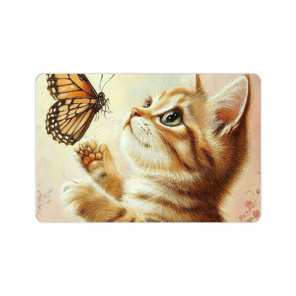 ZFLMY Cute Cat Diatom Mud Mats Non-Slip Home Fast Absorption 24x16in