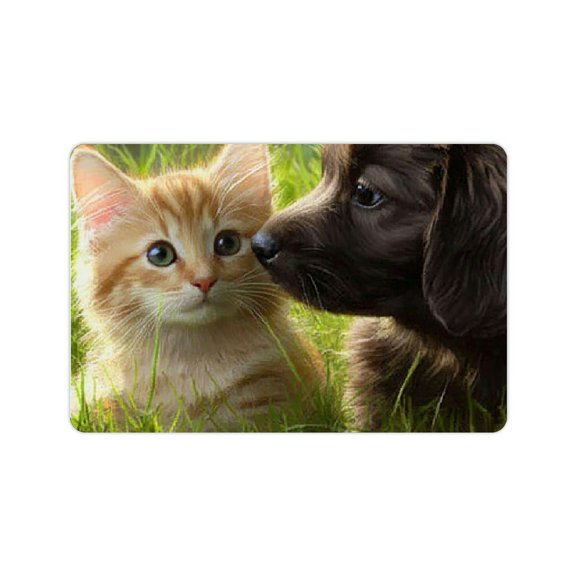 ZFLMY Cute Cat Diatom Mud Mats Non-Slip Home Fast Absorption Set of 2 24x16in
