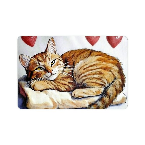 ZFLMY Cute Cat Diatom Mud Mats Non-Slip Quick Drying Absorbent Rubber Backing Home 2 Pack 24x16in