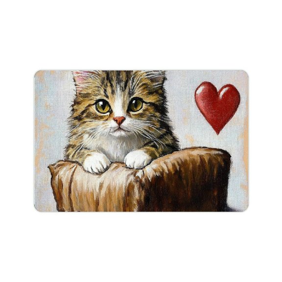 ZFLMY Cute Cat Diatom Mud Mats Non-Slip Quick Drying Home Decor 24x16in