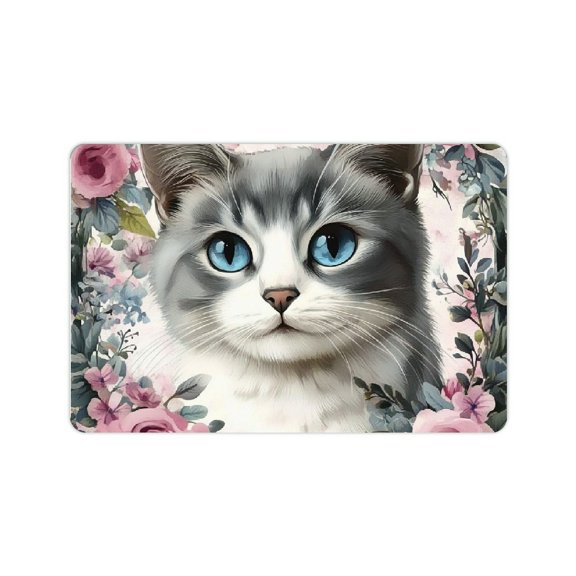 ZFLMY Cute Cat Diatom Mud Mats Non-Slip Quick Drying Home Decor 24x16in