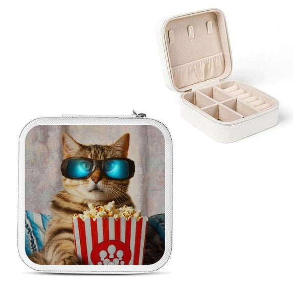 ZFLMY Cute Cat Flexible Storage Jewelry Box for Necklace, Ring, Earring - Friendship Day Gifts White