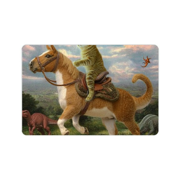 ZFLMY Cute Cat Home Diatom Mud Mats Non-Slip, Quick Drying & Absorbent, Rubber Backing, Easy to Store, Super Water Absorption 24x16in