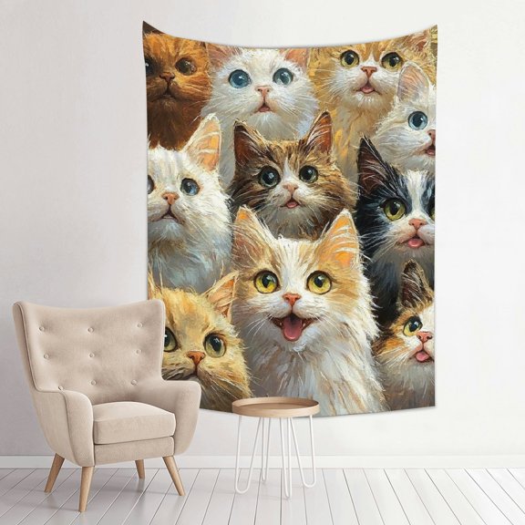 ZFLMY Cute Cat Tapestry Wall Hanging for Living Room Bedroom Decor 30*40in