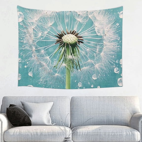 ZFLMY Dandelion Water Droplets Tapestry Wall Hanging for Decorative Wall Decor, 100% Polyester Home Art Tapestry 40x30in