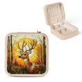 thumbnail image 1 of ZFLMY Deer Sun Trees Friendship Day Gifts Jewelry Box Necklace Ring Earring Organizer Travel Case Compact Size Pink, 1 of 5