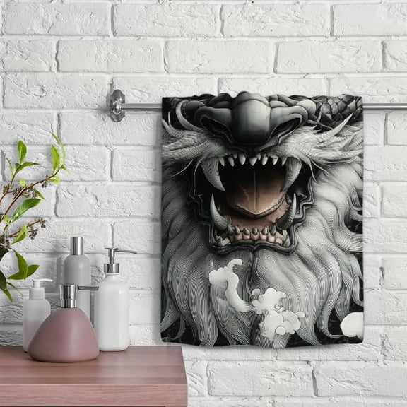 ZFLMY Demon Dragon Android Jones Kitchen Towels Save, 100% Polyester Absorbent Hand Towels, Spa Towel for Kitchens, Bathrooms, Showers - 29.5x13.8 inches 29.5x13.8in