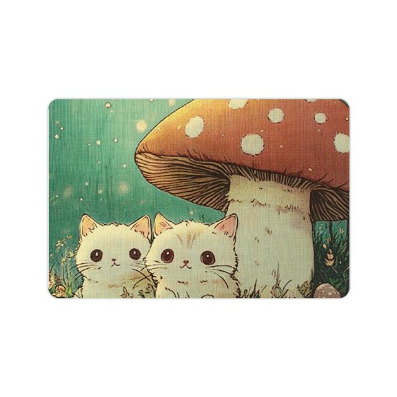 ZFLMY Diatom Mud Mat Non-Slip Cute Cat Home Theme Quick Drying & Absorbent Rubber Backing Technology Easy Storage Super Water Absorption 24x16in