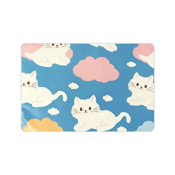 ZFLMY Diatom Mud Mats Cute Cat Cloud Mother's Day Home Decor Quick-Drying Non-Slip Bathroom Rug 24x16in