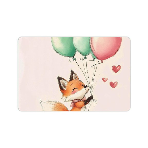 ZFLMY Diatom Mud Mats Non-Slip Bathroom Rug with Fox Balloons Hearts Home Theme 24x16in