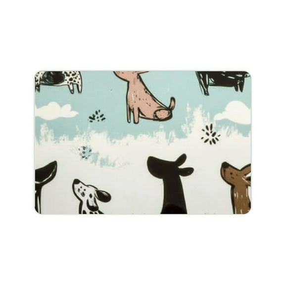 ZFLMY Diatom Mud Mats for Dogs Grass Sky Non-Slip Home Use 24x16in