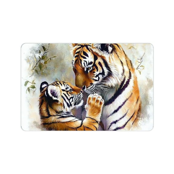 ZFLMY Diatom Mud Tiger Theme Bath Mat with Rubber Backing Technology, Quick Drying, and Super Water Absorption for Home 24x16in