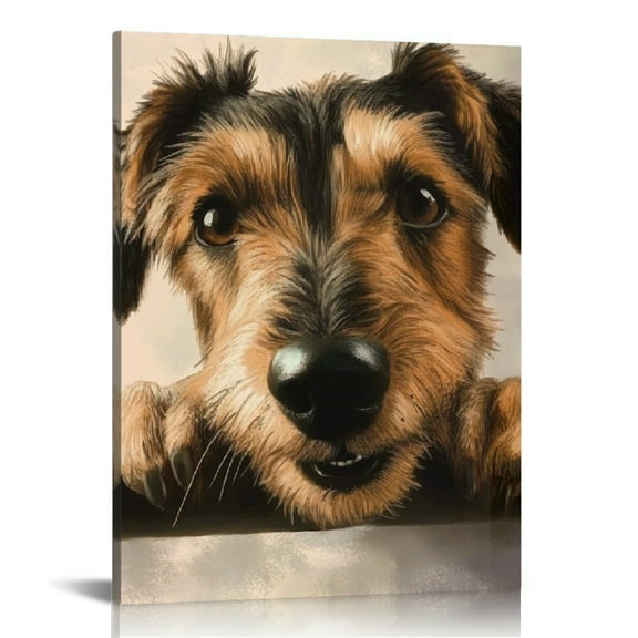 ZFLMY Dog Black Nose Canvas Prints Wall Art Home Decor 12x16 12x16in