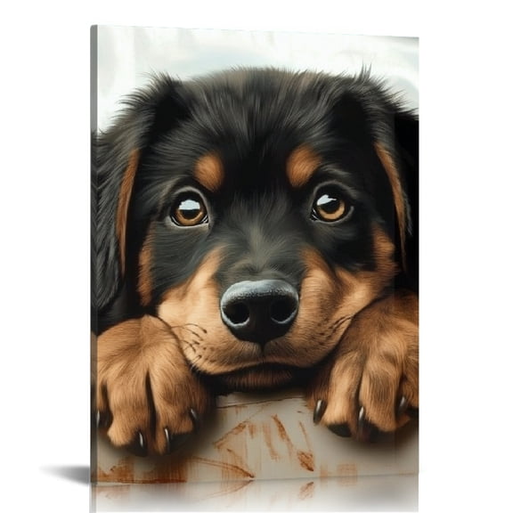 ZFLMY Dog Sad Sign Ready to Hang Canvas Wall Art Home Decor 12x16in